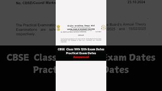 CBSE Exam Dates 2025 Announced  CBSE Latest News  CBSE Practical Exam Dates  Class 10th 12th exam [upl. by Aisetal]