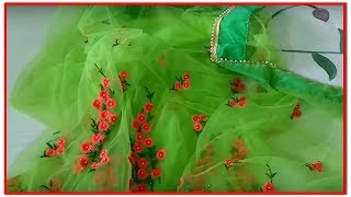 Embroidery Net Saree from Amazon  Pretty color  NEt Saree  Awesome cute [upl. by Aryk]