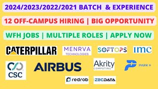 12 OffCampus  WFH Jobs  2024202320222021 batch amp Experience  Multiple roles [upl. by Elke]