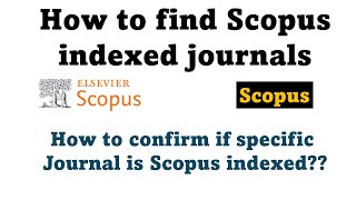 How to find Scopus indexed journals [upl. by Siblee]