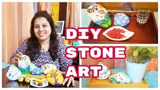 DIY STONE ART  DIY Painted Rock Art  DIY Stone Painting Using Acrylic Paint  Maitreyees Passion [upl. by Nevyar]