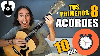 Como tocar guitarra fácil Aprende 8 acordes básicos en 10 minutos [upl. by Rumit]