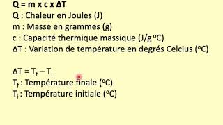 Capacité thermique massique [upl. by Koenraad]