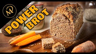 Saftiges Powerbrot  Vollkornbrot Rezept mit Saaten Karotten und Sauerteig [upl. by Ellerey]