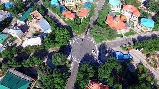 Aerial view of unique block of streets in Yining in Chinas Xinjiang [upl. by Eniaral]