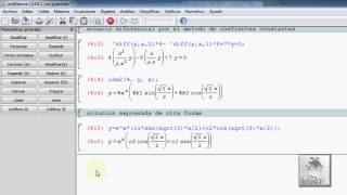 Ecuaciones diferenciales COFICIENTES CONSTANTES con WX MAXIMA COFICIENTES CONSTANTES [upl. by Sehguh69]