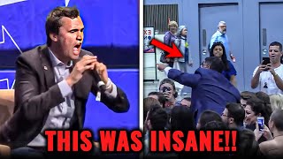 Fight ERUPTS As Charlie Kirk OBLITERATES Hasan Piker In EPIC Debate [upl. by Oringas]