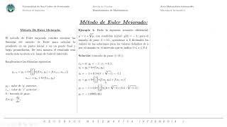 MÉTODO DE EULER MEJORADO  Video Explicativo [upl. by Olyhs445]