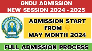 GNDU Admission New Session 2024  2025  GNDU Amritsar Admission 2024  Full Admission Process [upl. by Magee]