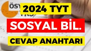 2024 TYT Sosyal Bilgiler Cevap Anahtarı  2024 TYT Sosyal Bilgiler Cevapları 2024tyt [upl. by Naivatco18]