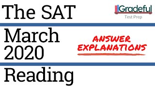 SAT March 2020 QAS Reading Section 1 Answer ExplanationsWalkthrough [upl. by Pietra]