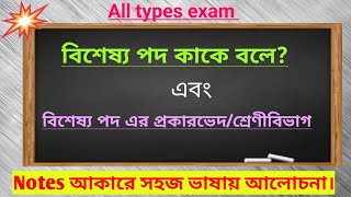 বিশেষ্য পদ বাংলা ব্যাকরণ।বিশেষ্য পদ এবং এর শ্রেণীবিভাগ। বিশেষ্য পদ কাকে বলে বাংলা ব্যাকরণ। [upl. by Ophelie]