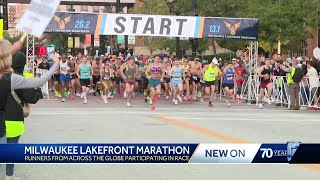 Thousands laced their shoes for the annual Milwaukee Lakefront Marathon [upl. by Franky267]