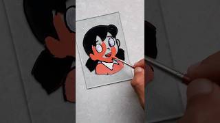 Easy sizuka glass painting shorts trending viralvideo drawing [upl. by Gaskin]