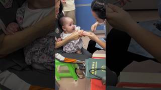 Cutebaby ♥️ Baby vaccine action at hospital 🏥 to funny I baby cute love family shots funny [upl. by Lajib]