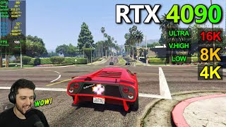 RTX 4090  GTA 5 at 4K 8K 16K  Ultra Very High amp Low settings [upl. by Ayoral]