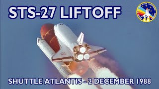 STS27 Liftoff  Two Cameras 30 fps HD 19881202  Atlantis Space Shuttle [upl. by Lyell]