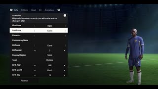 Ngolo Kanté FIFA 24 pro clubs look alike tutorial  EA SPORT FC 24  Chelsea  France [upl. by Ikila]