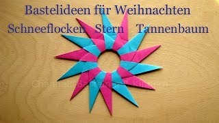 Weihnachtsbasteln 3 Bastelideen Weihnachten 2023 Schneeflocken basteln Stern falten DIY Tanne [upl. by Nnaecyoj]