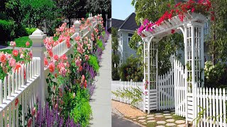 Best White Picket Fence Garden Ideas  Modern Garden Fence [upl. by Acinahs]