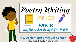 ✏️ How to Write an Acrostic Poem  Poetry Writing for Kids and Beginners [upl. by Maleen]