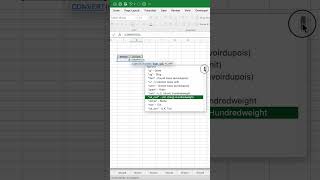 Convert Newton to Pound Force in Excel excel shorts [upl. by Dal]