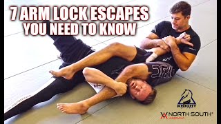 7 Escapes from Arm Locks  JiuJitsu Techniques [upl. by Essinger985]