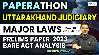 Uttarakhand Judiciary 2023  Prelims Exam  UK PCS J  Major Law Paper Analysis  Linking Laws [upl. by Jacques]