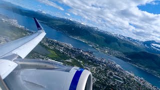 Takeoff from Tromsø for Longyearbyen  SAS A320neo [upl. by Adnolaj123]