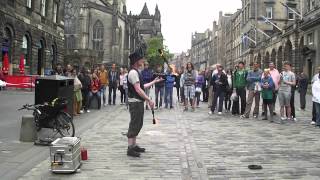 Fire Juggler Street Performer Edinburgh Scotland [upl. by Nord]