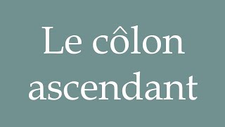 How to Pronounce Le côlon ascendant The ascending colon Correctly in French [upl. by Rad]