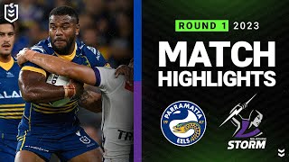 NRL 2023  Parramatta Eels v Melbourne Storm  Match Highlights [upl. by Stroup]