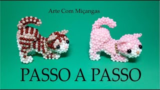 Gato espreguiçando de miçangas passo a passo [upl. by Asiilanna]