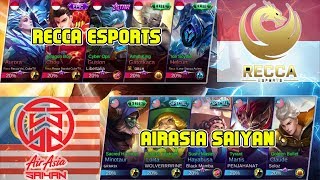 Big Match Sengit  AirAsia SaiyanMalaysia vs Recca EsportsIndonesia  Mobile Legends [upl. by Belayneh172]