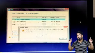 Fix Windows cannot be installed in this disk The selected disk is of the GPT partition style [upl. by Gelasias]