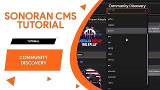 Sonoran CMS Tutorial 10 Community Discovery [upl. by Amasa]