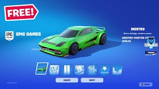 How to EASILY get a FREE Diestro Car Decals in Fortnite Diestro Gold Trim Rocket League Sideswipe [upl. by Suivat]