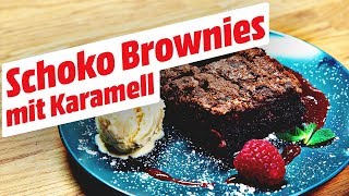 Schokosünden Karamell Brownies mit Meersalz • KochMit [upl. by Airemaj412]