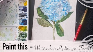 Hydrangea flowers watercolour painting tutorial [upl. by Eveivaneg622]