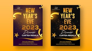 How to Design a New Years Eve Party Invitation Flyer in Photoshop [upl. by Cesaria]