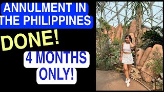 ANNULMENT IN THE PHILIPPINES DONE IN 4 MONTHS K1visa [upl. by Enitsenrae]