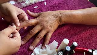 Asmr  I did Her nails 💅  Relaxing Real file and nail cutting sounds  asmr nailgel [upl. by Araldo374]