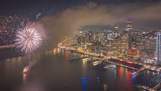 San Franciscos NYE 2024 Fireworks Drone Views [upl. by Hallee]