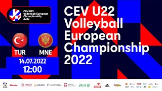 Live  Turkey vs Montenegro  EuroVolleyU22  Men  Tarnów 2022 [upl. by Aretta]