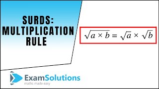 Surds  multiplication rule tutorial 1  ExamSolutions [upl. by Jala259]