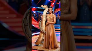 Girl dancing with Desert kingsnake AGT fusion live agt shorts [upl. by Aime]