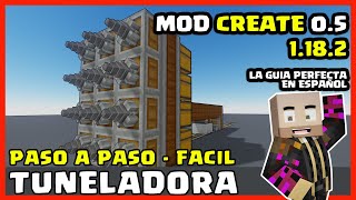 Como hacer una Tuneladora  Mod Create 1182 Tutorial Español  Minecraft Create 05 [upl. by Pillihp]