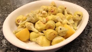 Jarred Marinated Artichokes  OrsaraRecipes [upl. by Ahc400]