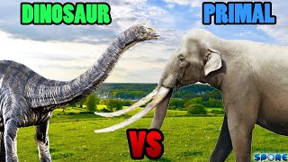 Brontosaurus vs Palaeoloxodon  SPORE [upl. by Nessim974]