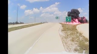 Fiery Semitruck Crash  I74  Greensburg IN  Slow Motion [upl. by Lauder]